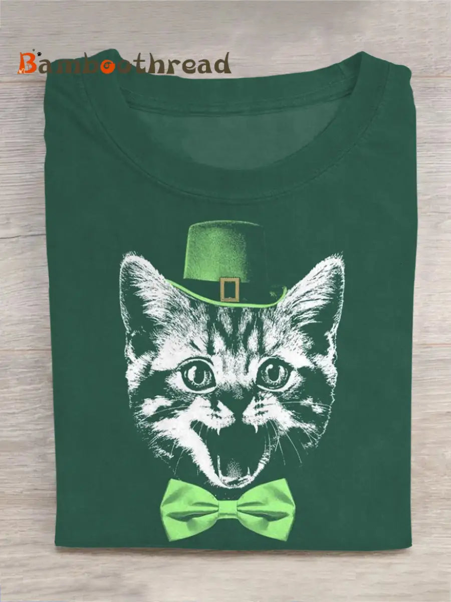 Unisex St. Patrick’s Day Cat T-Shirt Green / S