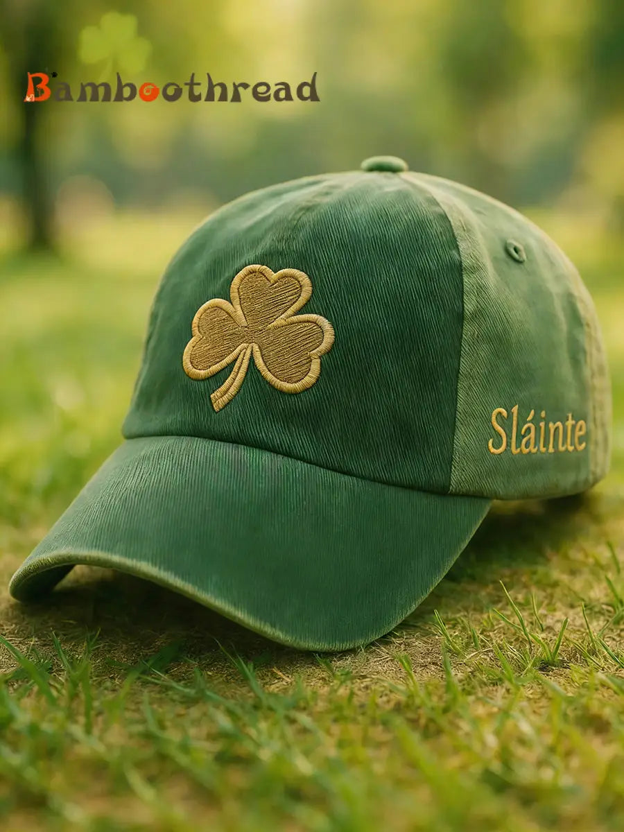 Unisex St Patrick’s Day Shamrock Print Hat As picture / ONE