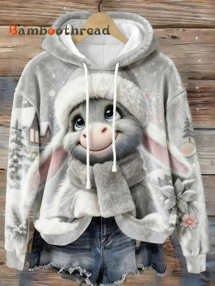 Women’s Animal Art Print Casual Top Gray / S