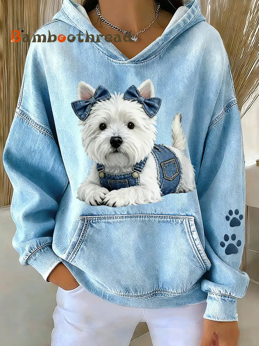 Women’s Animal Lovers Dog Print Hoodie As picture / S
