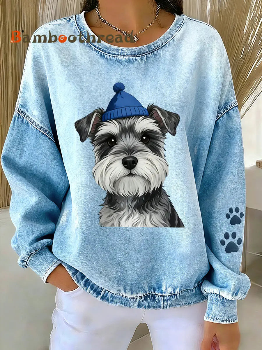 Women’s Animal Lovers Dog Print Sweatshirt As picture / S