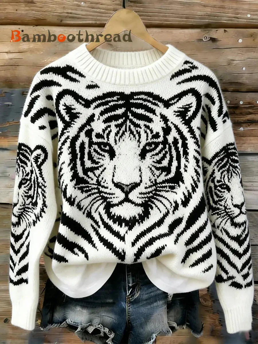 Women’s animal print casual top White / S