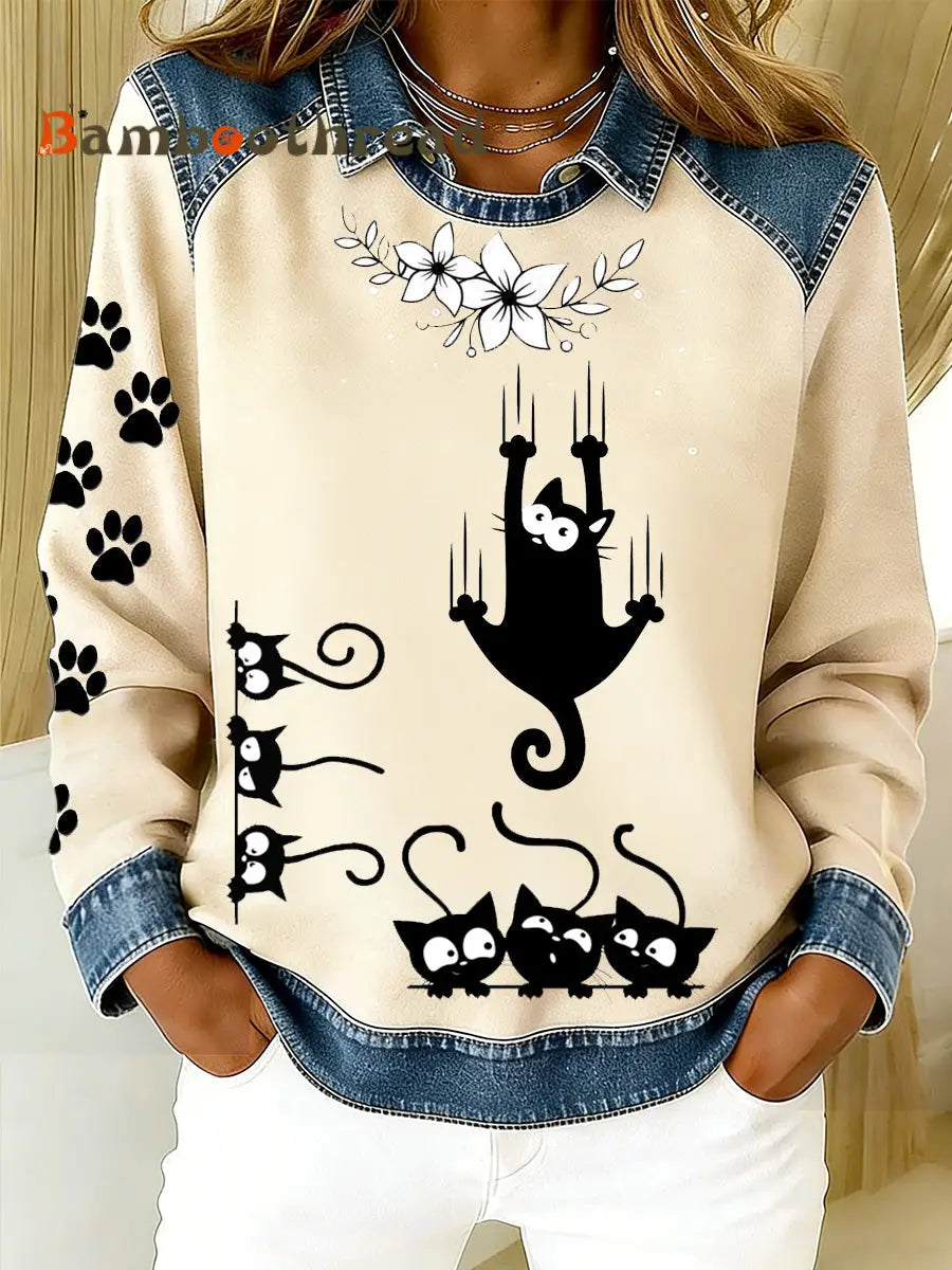 Women’s Animal Print Flannel Warm Sweatshirt A / S