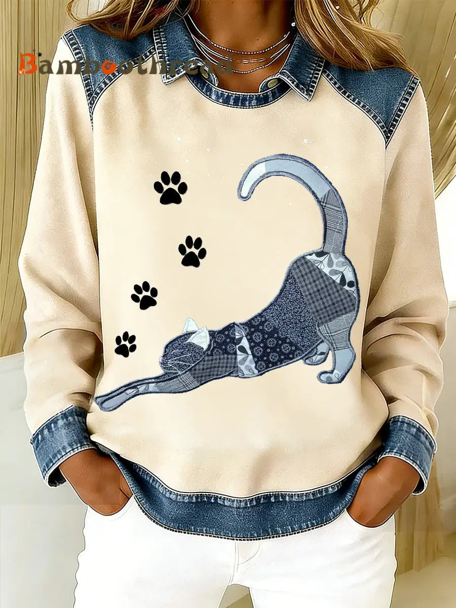 Women’s Animal Print Flannel Warm Sweatshirt A / S