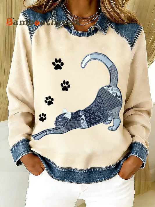 Women’s Animal Print Flannel Warm Sweatshirt A / S