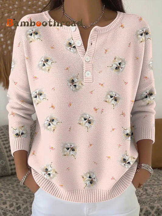 Women’s Animal Print Knit Top As picture / S