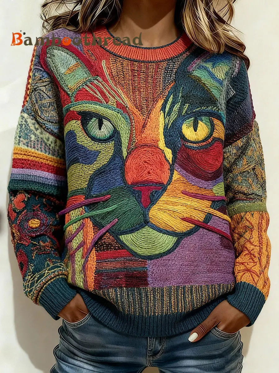 Women’s Art Cat Vintage Tops As picture / S