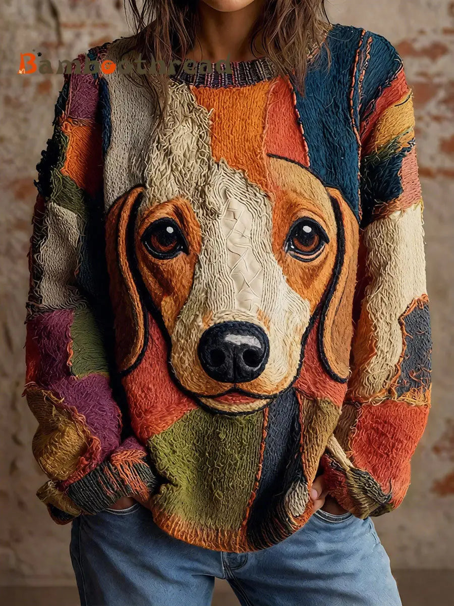 Women’s Art Dachshund Vintage Tops As picture / S