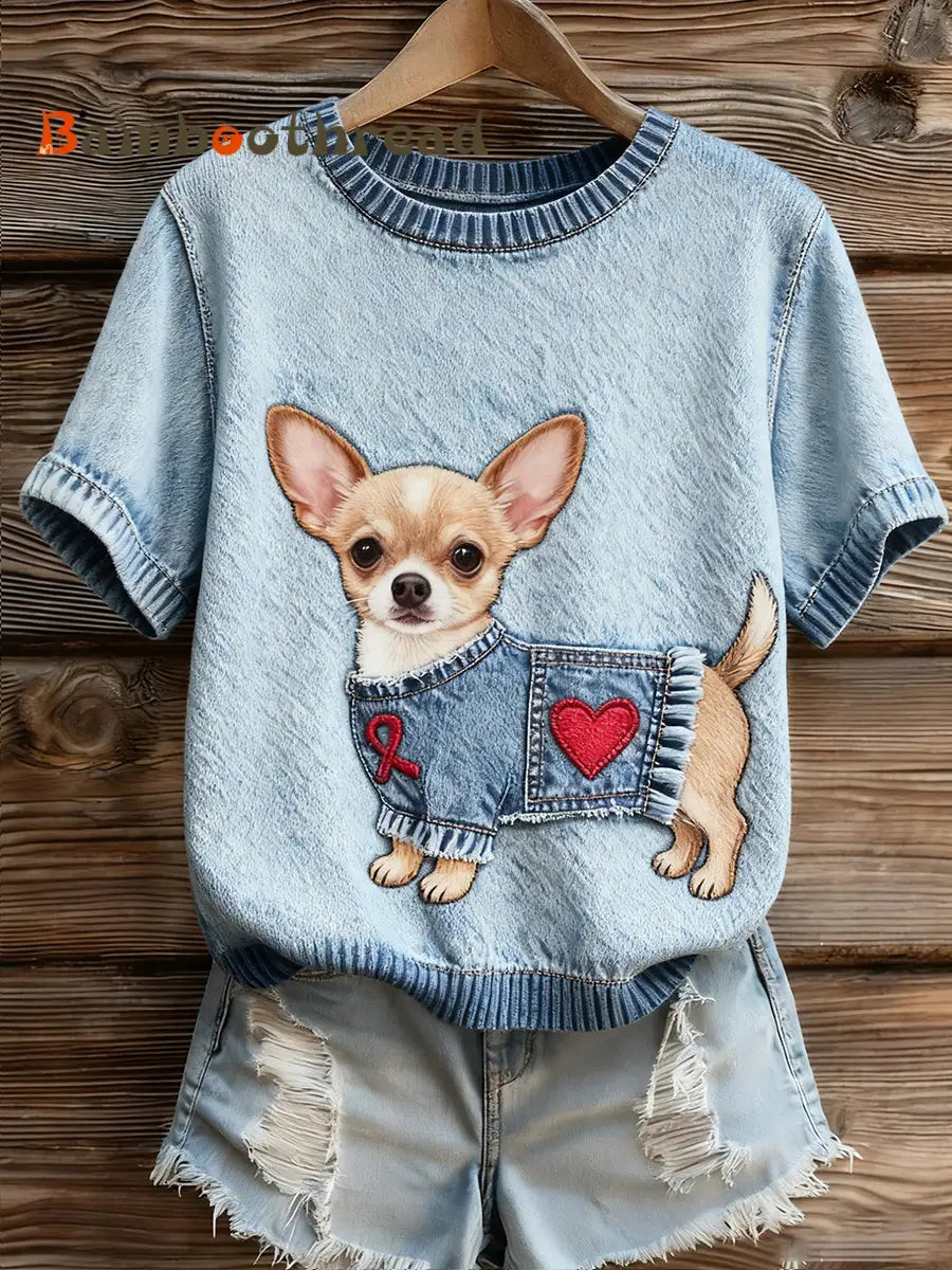 Women’s Artistic Animal Print Comfortable Knit Short Sleeve Top A / S