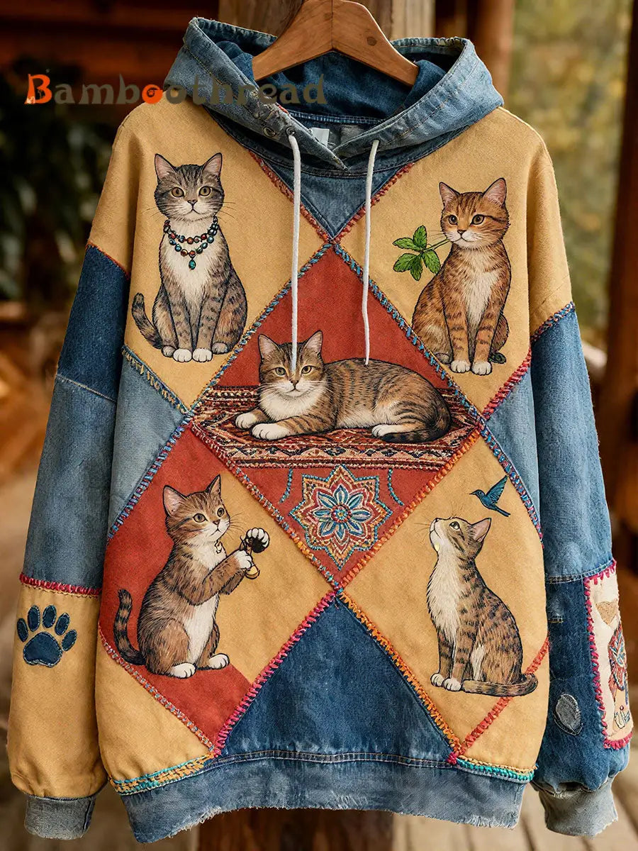 Women’s Autumn Cats Hoodies As picture / S