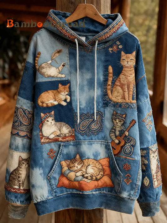 Women’s Autumn Cats Hoodies As picture / S