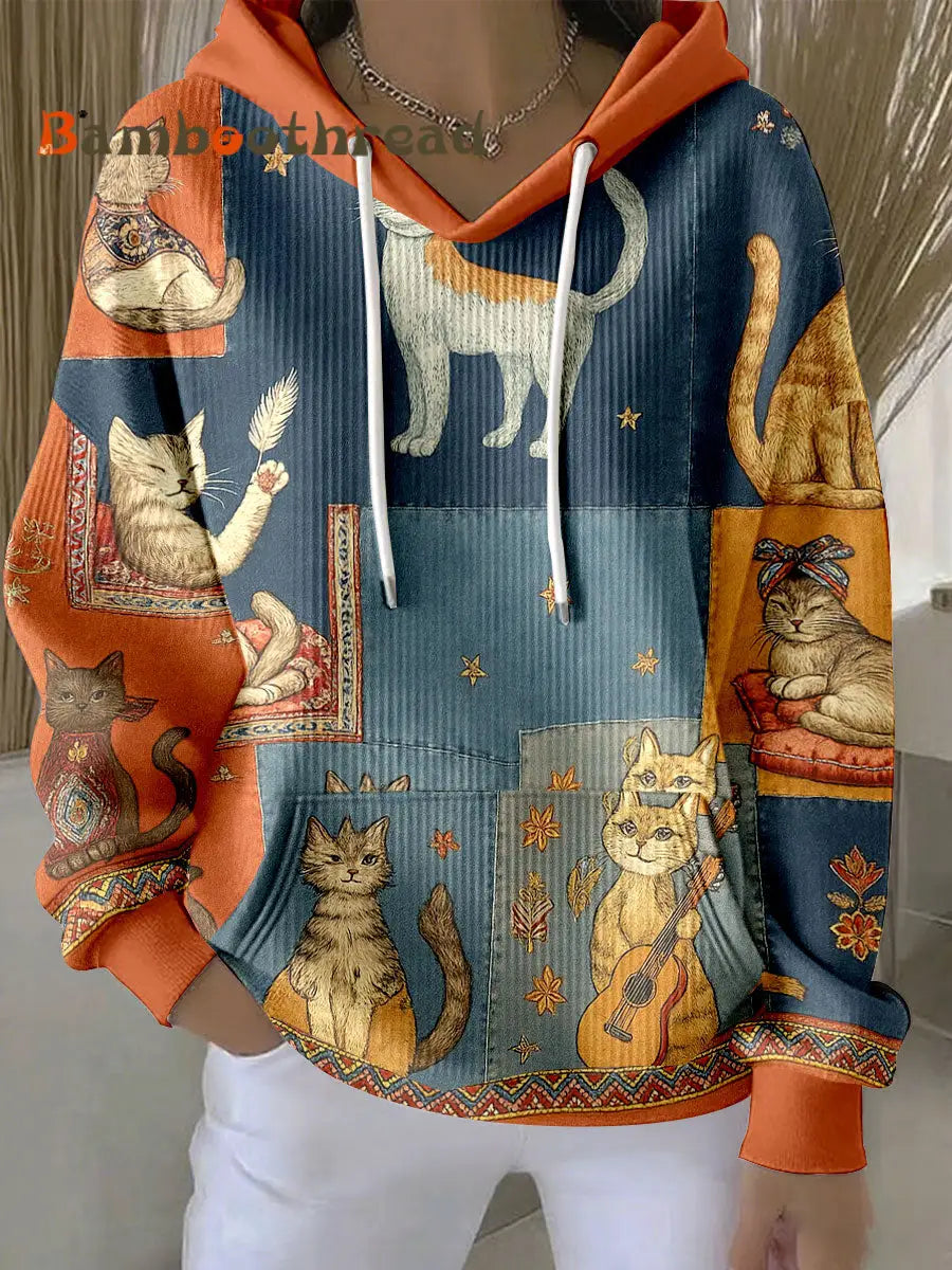 Women’s Autumn Cats Hoodies As picture / S
