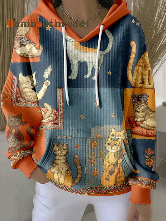 Women’s Autumn Cats Hoodies As picture / S