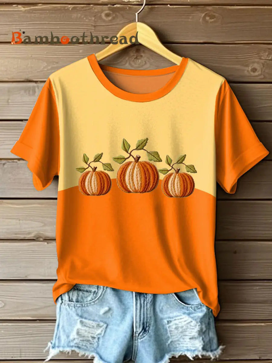 Women’s Autumn Festival ’Tis The Season Pumpkin Printed T-shirt Orange / S