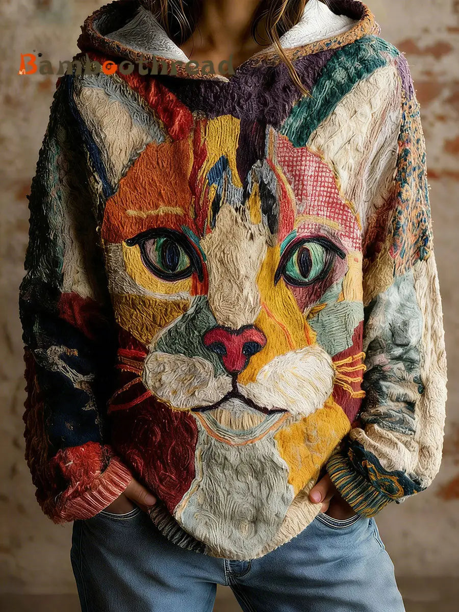 Women’s Cat Art Hoodies As picture / S