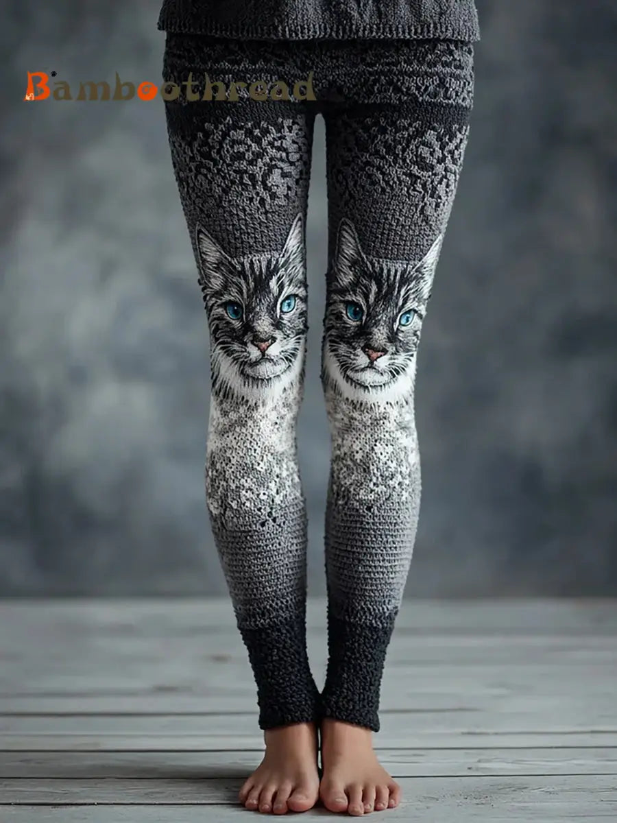 Women’s Cat Art Print bottoms As picture / S
