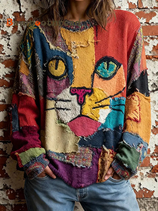 Women’s Cat Art Tops As picture / S