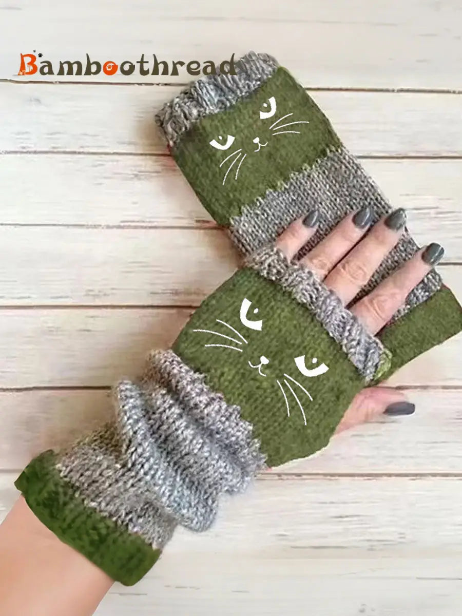 Women’s cat gloves Green / ONE