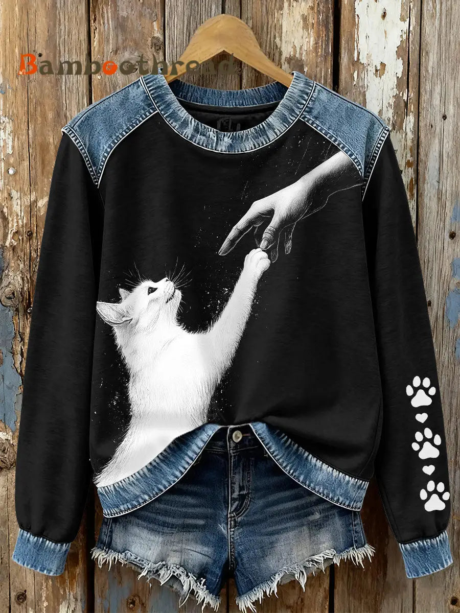 Women’s Cats Enthusiast Sweatshirts Black / S