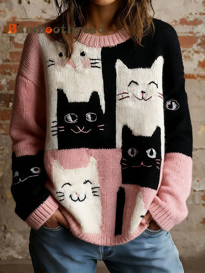 Women’s Cats Floral Tops As picture / S