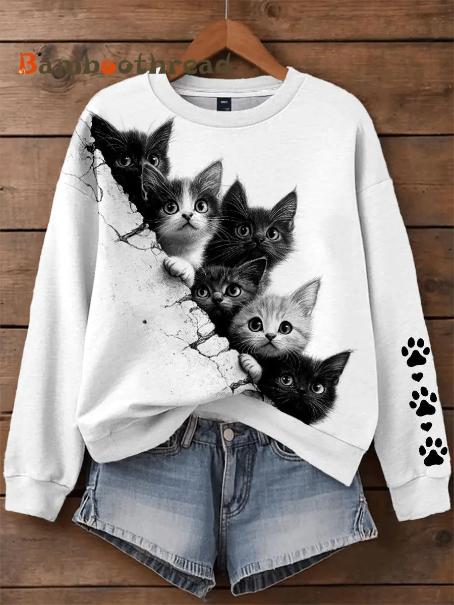 Women’s cats sweatshirts White / S