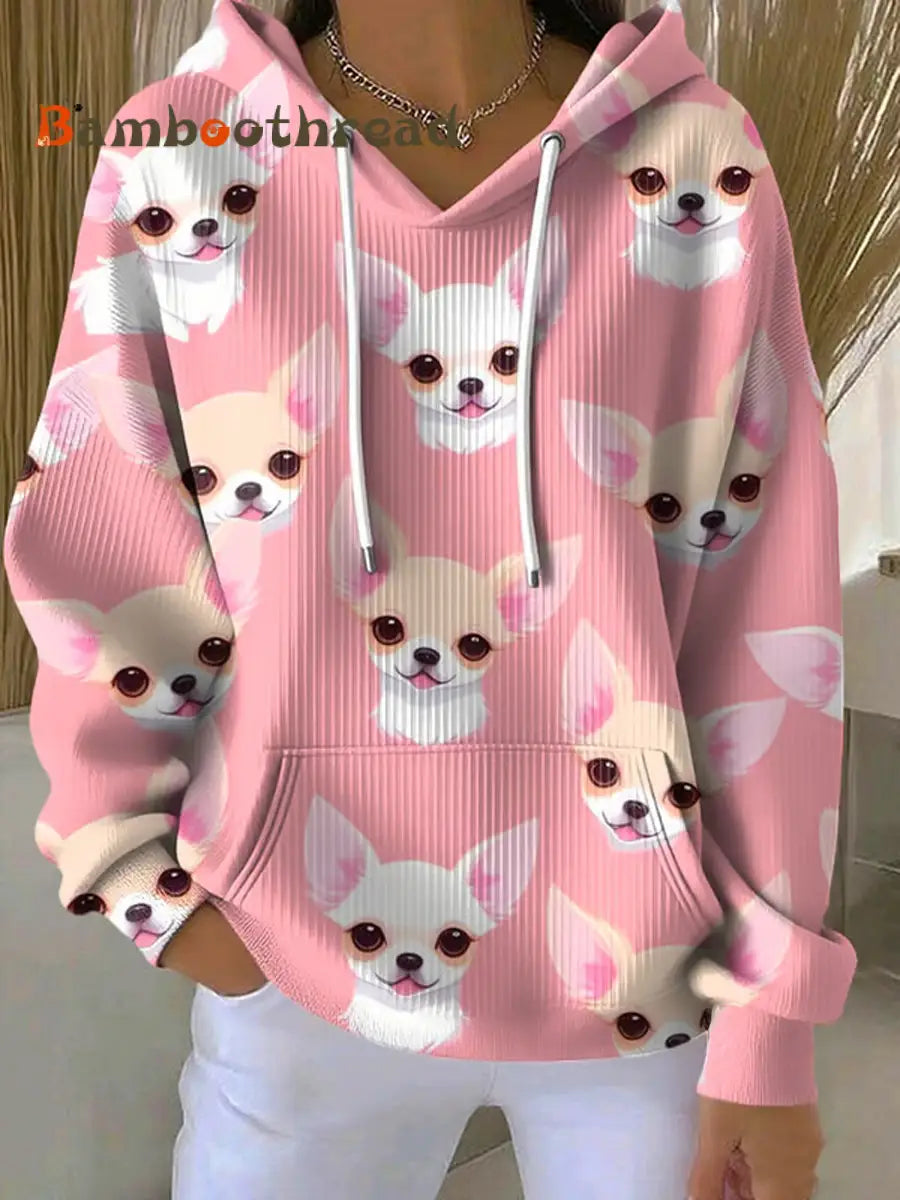 Women’s Chihuahuas Print Casual Hoodie As picture / S