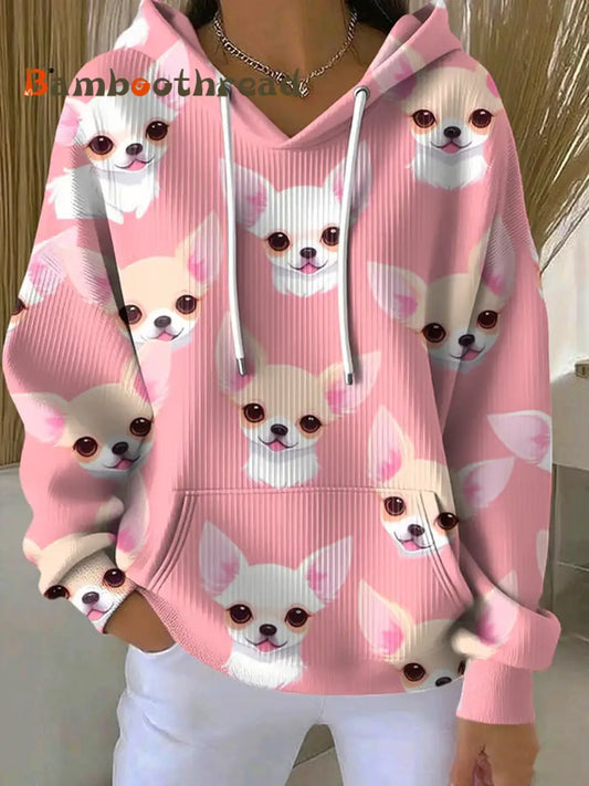 Women’s Chihuahuas Print Casual Hoodie As picture / S