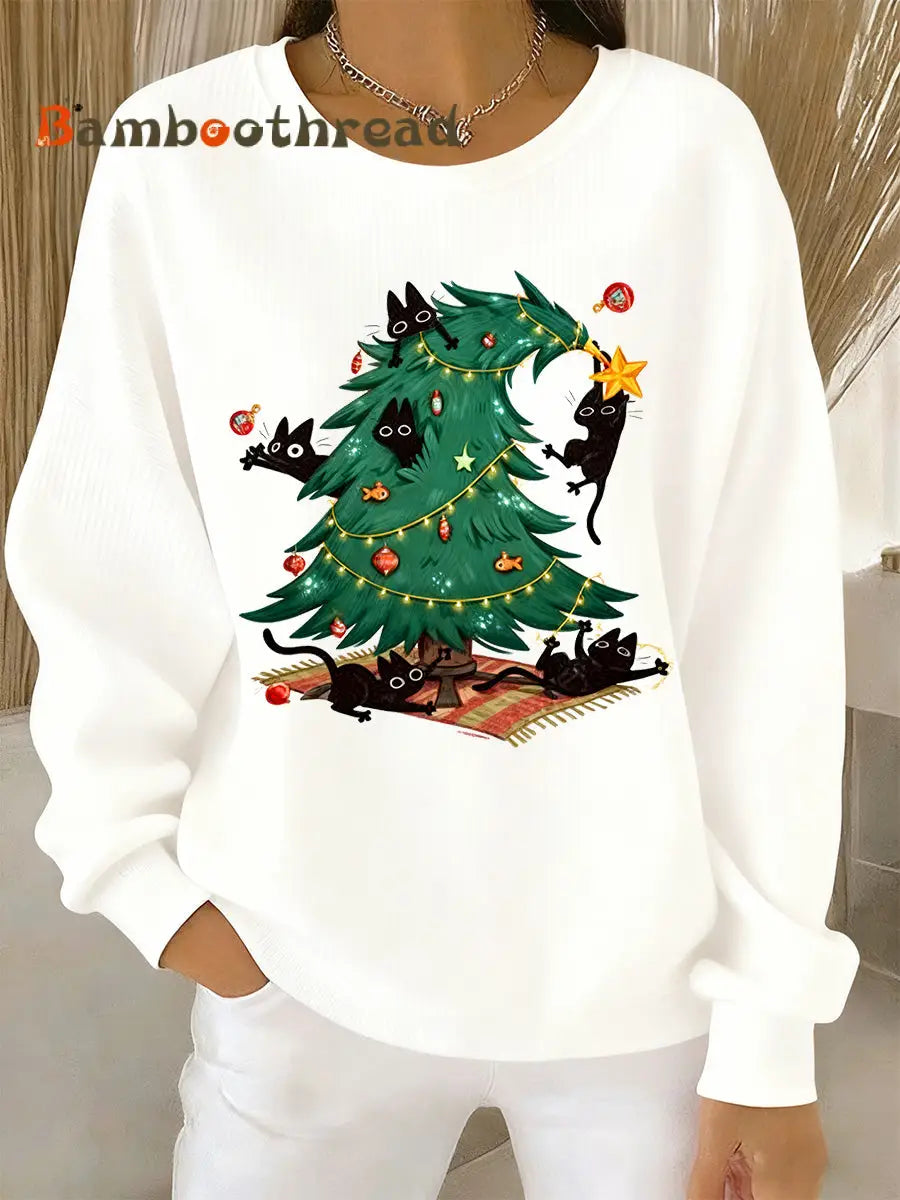 Women’s Christmas Animal Art Print Sweatshirt A / S