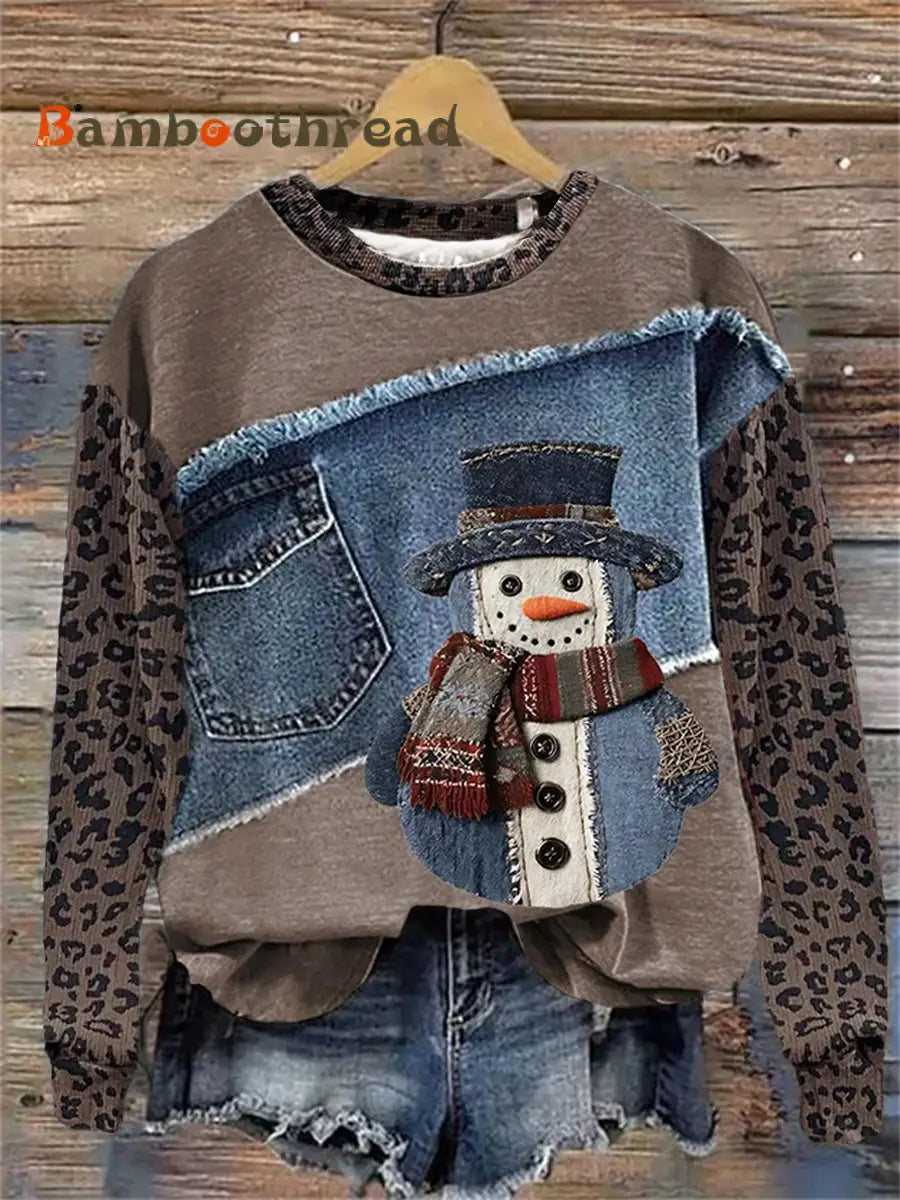 Women’s Christmas Art Printed Sweatshirt As picture / S