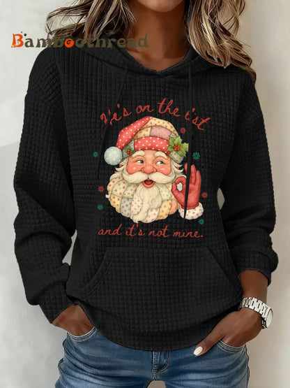 Women’s Christmas FDT Waffle Print Casual Hoodie Black / S