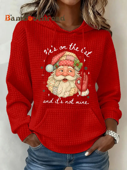 Women’s Christmas FDT Waffle Print Casual Hoodie Red / S