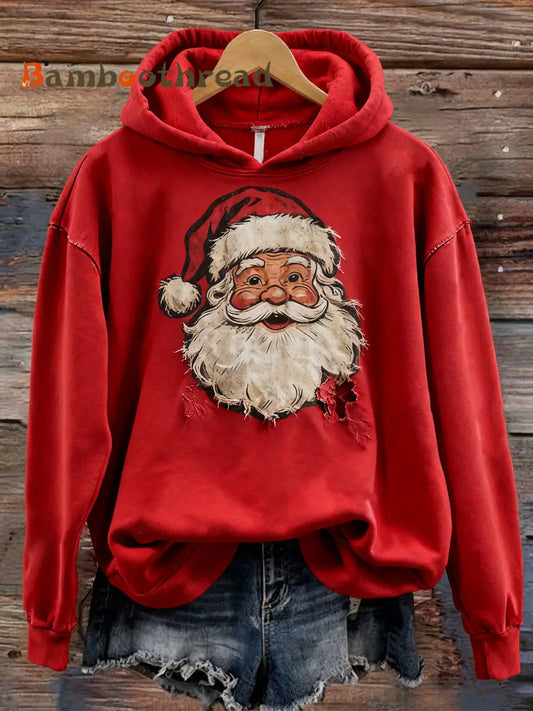 Women’s Christmas Print Casual Hoodie Red / S