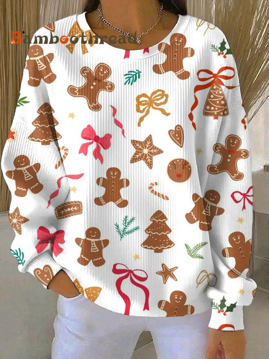 Women’s Christmas Print Casual Sweatshirt As picture / S