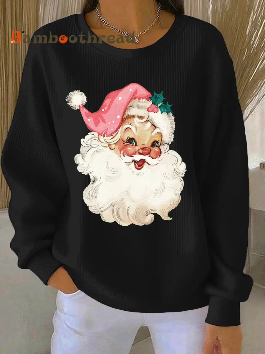 Women’s Christmas Print Casual Sweatshirt Black / S