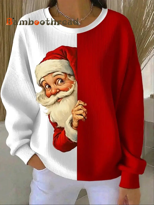 Women’s Christmas Print Casual Sweatshirt Red / S