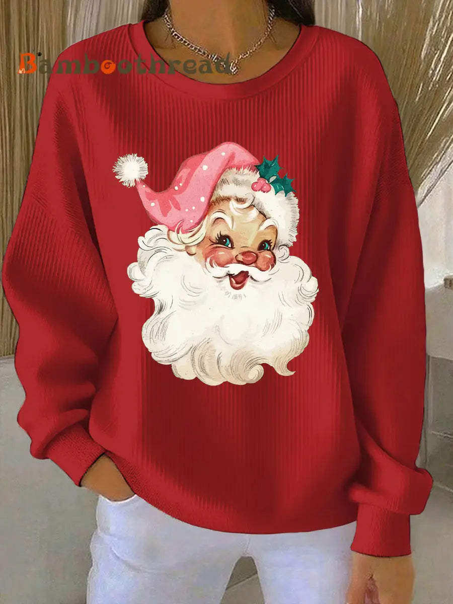 Women’s Christmas Print Casual Sweatshirt Red / S