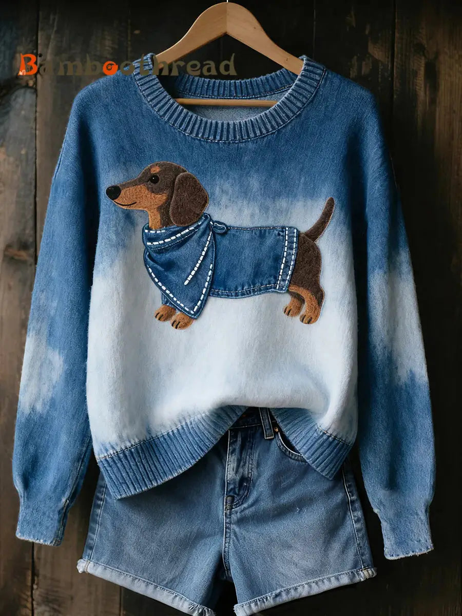 Women’s Dachshund Tops Blue / S