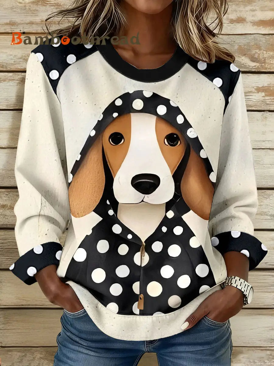 Women’s Dog Print Sweatshirts As picture / S