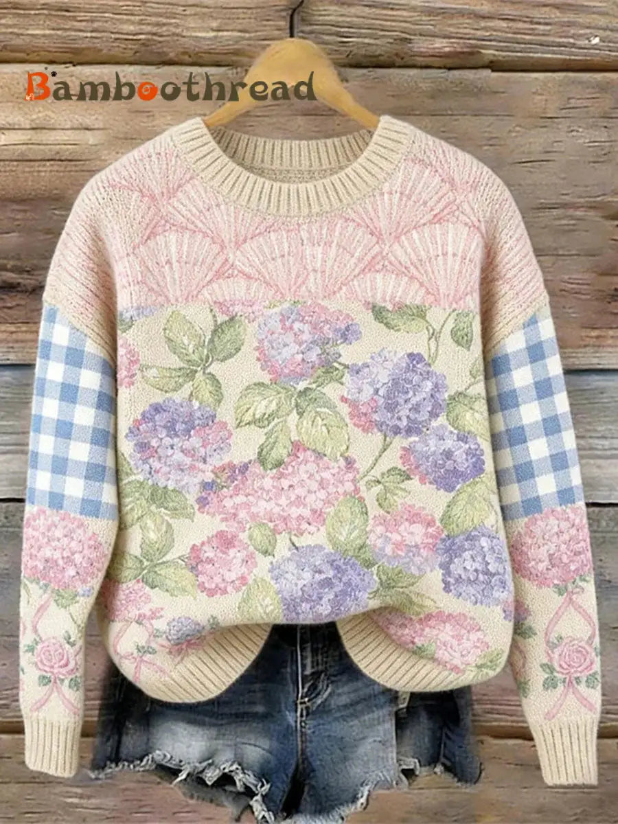 Women’s Floral Print Casual Sweatshirt Pink / S