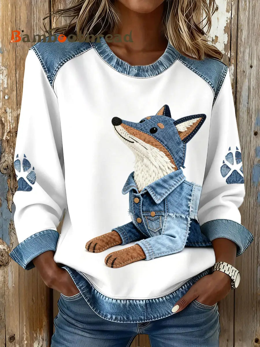 Women’s Fox Print Sweatshirts