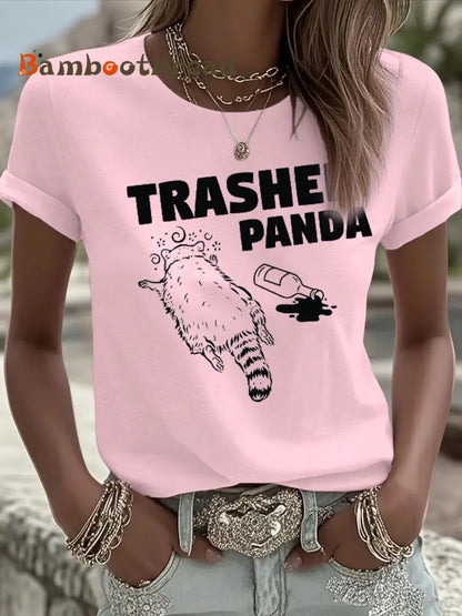 Women’s Funny Raccoon I’m DrunkIron On Short Sleeve T-Shirt Light Pink / S