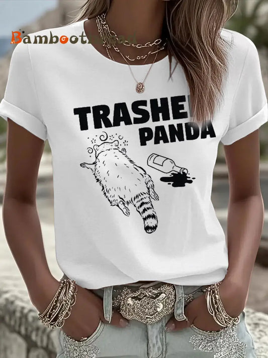 Women’s Funny Raccoon I’m DrunkIron On Short Sleeve T-Shirt White / S