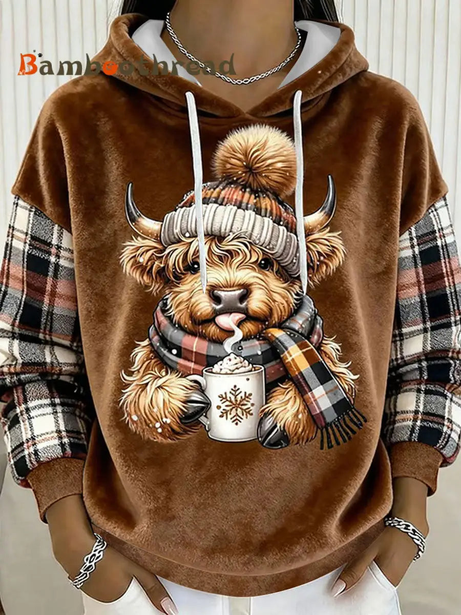 Women’s Highland Cow Art Print Casual Top As picture / S