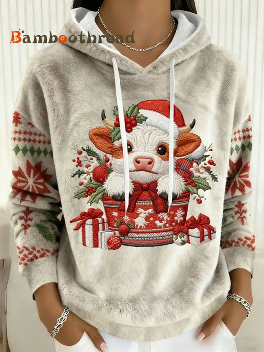 Women’s Highland Cow Art Print Casual Top As picture / S