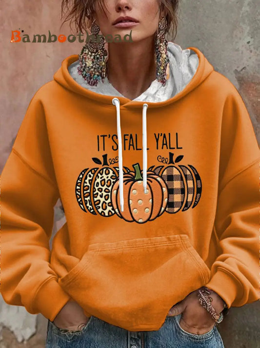 Women’s IT’S FALL Y’ALL Hoodie Orange / S