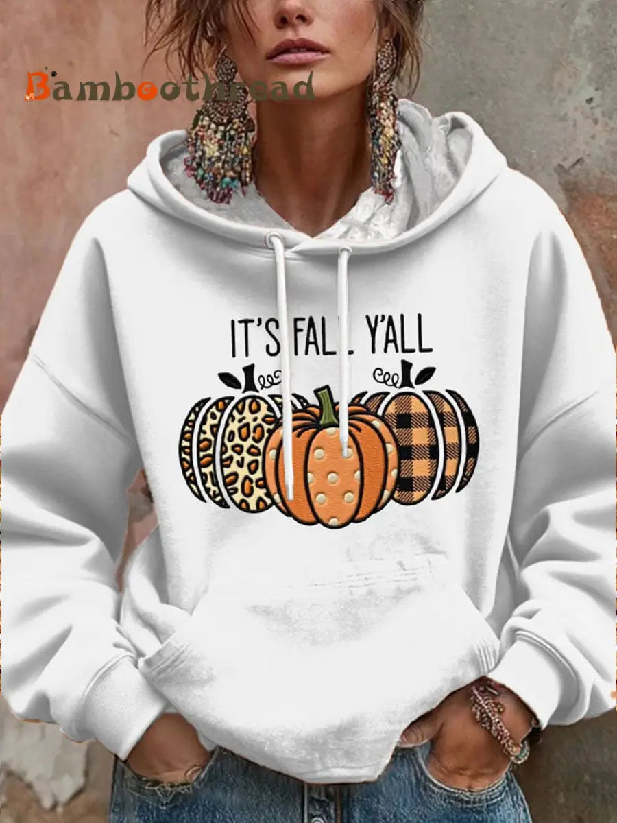 Women’s IT’S FALL Y’ALL Hoodie White / S
