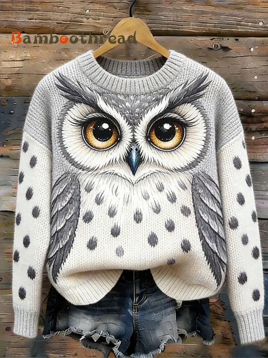 Women’s Owl Art Print Casual Top As picture / S