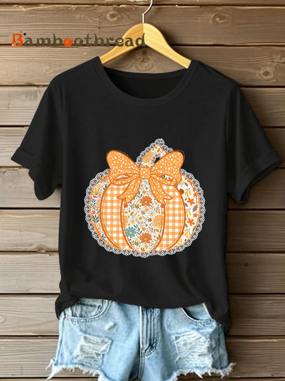 Women’s Pumpkin Art Print Casual Sweatshirt Black / S