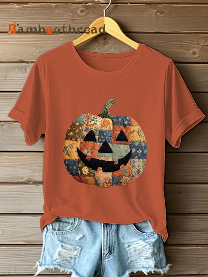 Women’s Pumpkin Art Print Casual Sweatshirt Pumpkin Orange / S