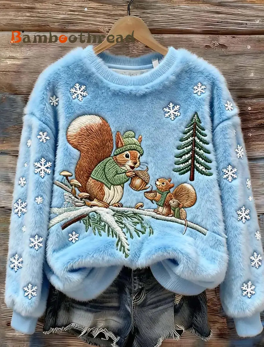 Women’s Retro Animal Art Print Casual Flannel Top A / S